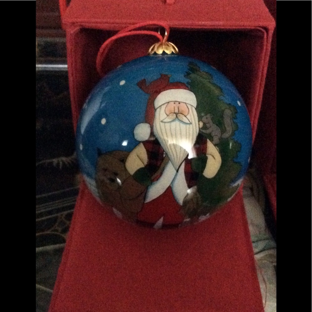 Ornaments glass hand painted , w/ red box